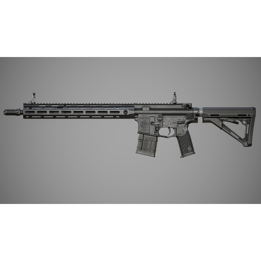 L5AWM 3D Model – Low Poly Game Ready Rifle with PBR Textures - View 26