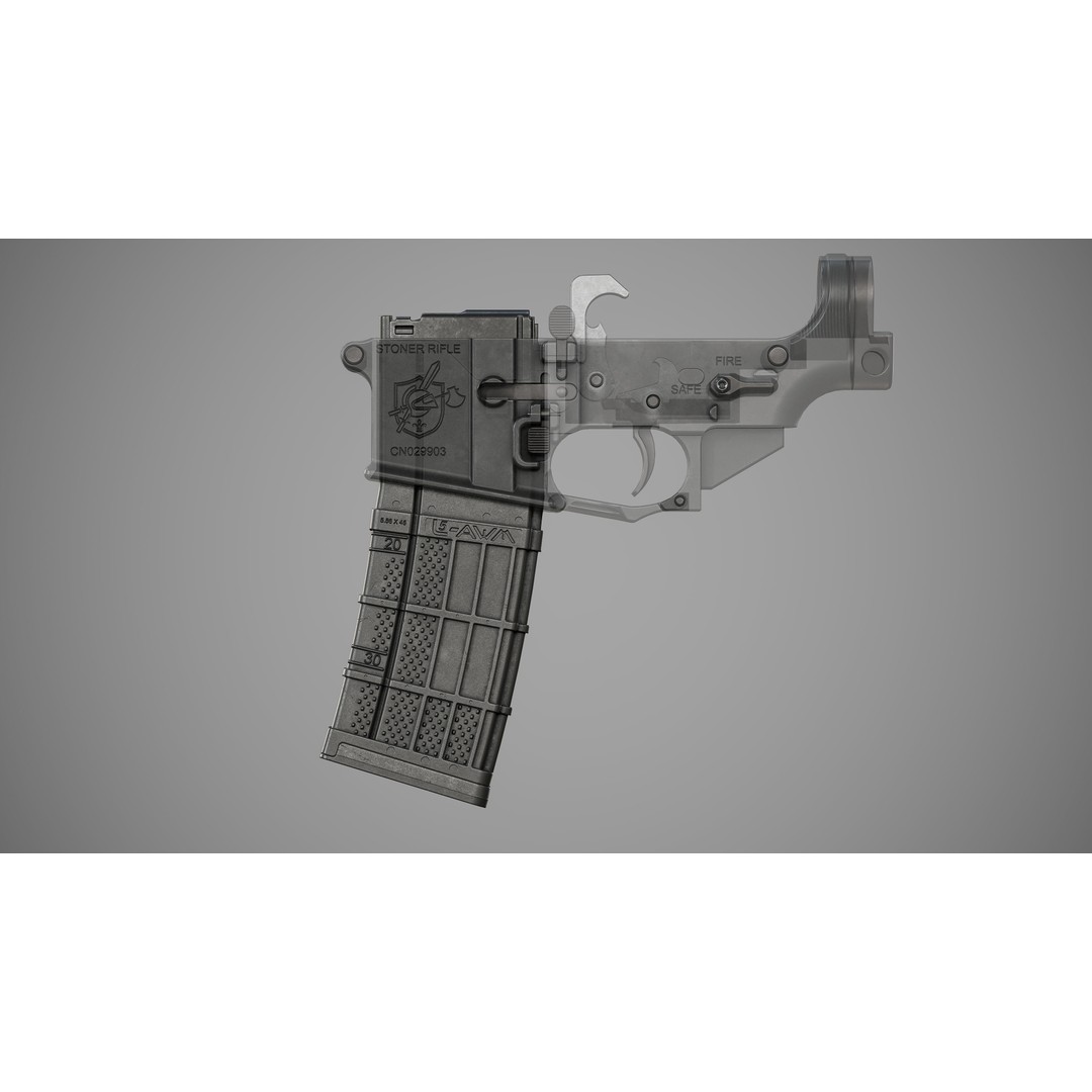 L5AWM 3D Model – Low Poly Game Ready Rifle with PBR Textures - View 27