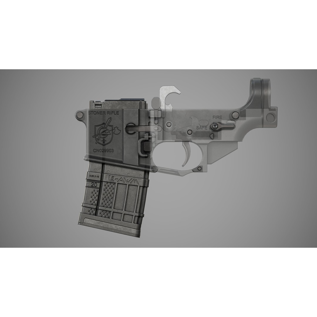 L5AWM 3D Model – Low Poly Game Ready Rifle with PBR Textures - View 28