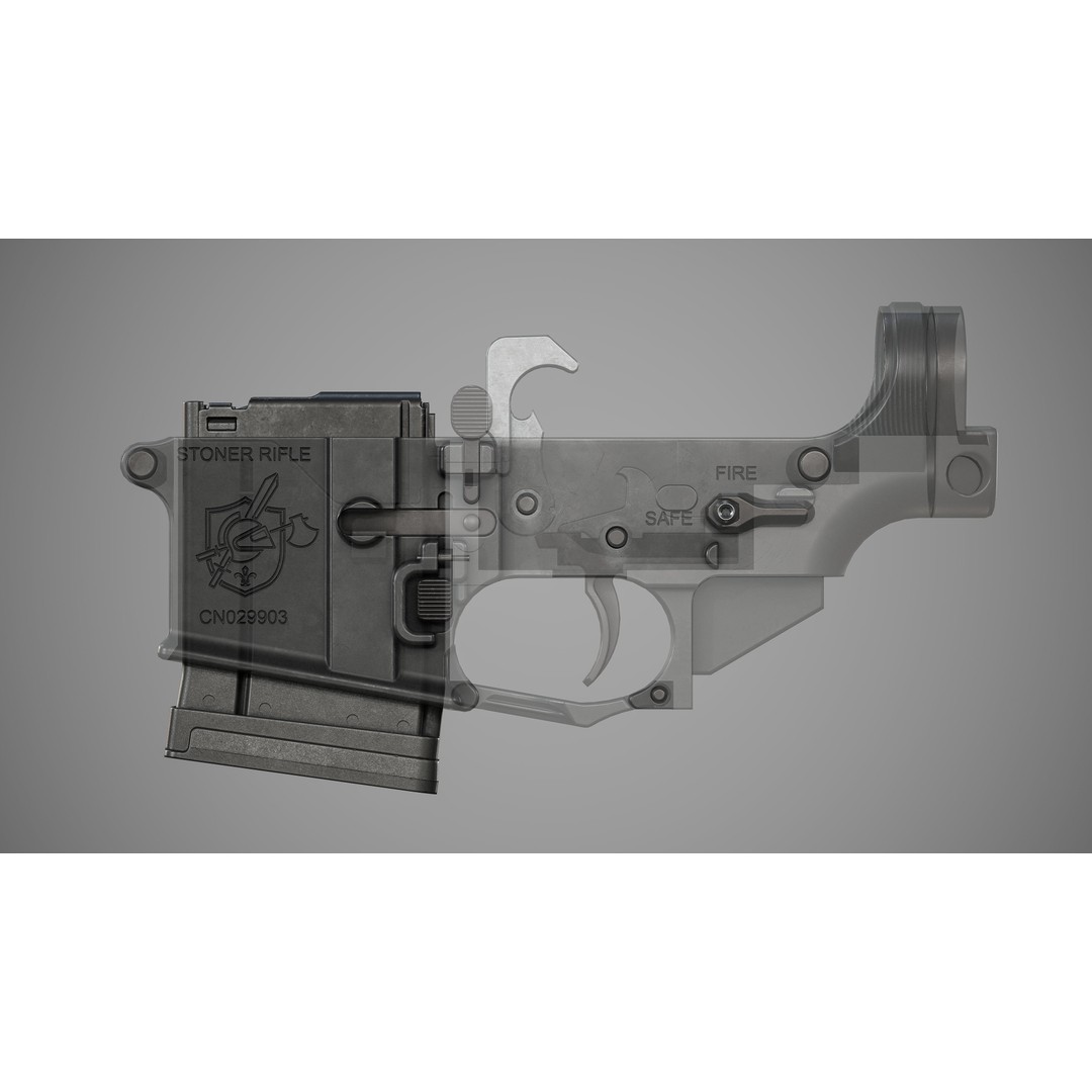 L5AWM 3D Model – Low Poly Game Ready Rifle with PBR Textures - View 29