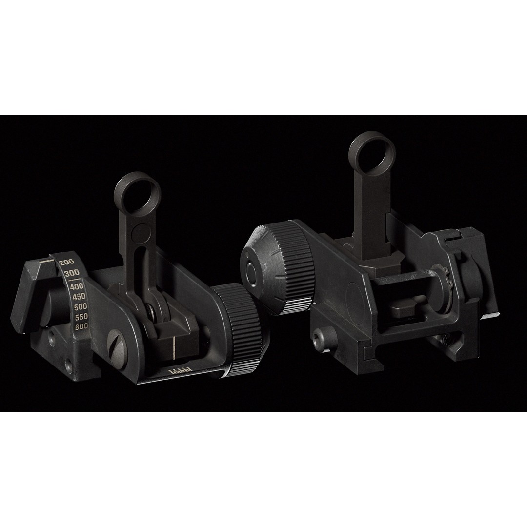 Matech Back Up Iron Sights 3D Model – Low Poly Game Asset, FBX