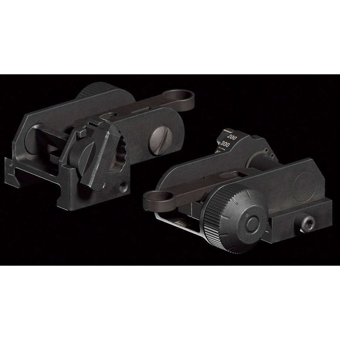 Matech Back Up Iron Sights 3D Model – Low Poly Game Asset, FBX - View 6