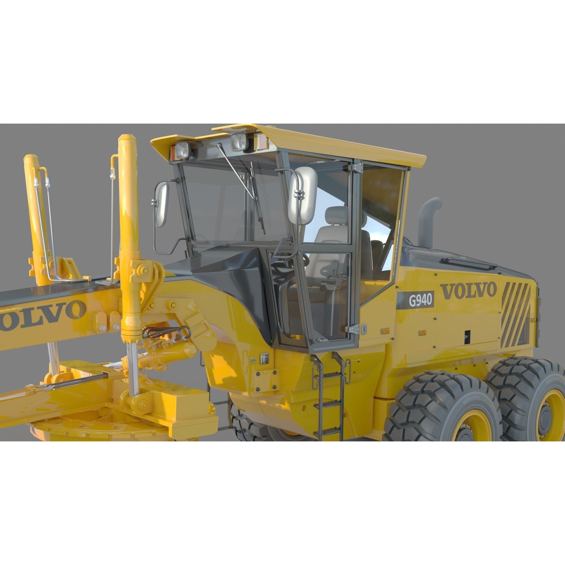 Volvo G940 Grader - Game-Ready 3D Model - View 11