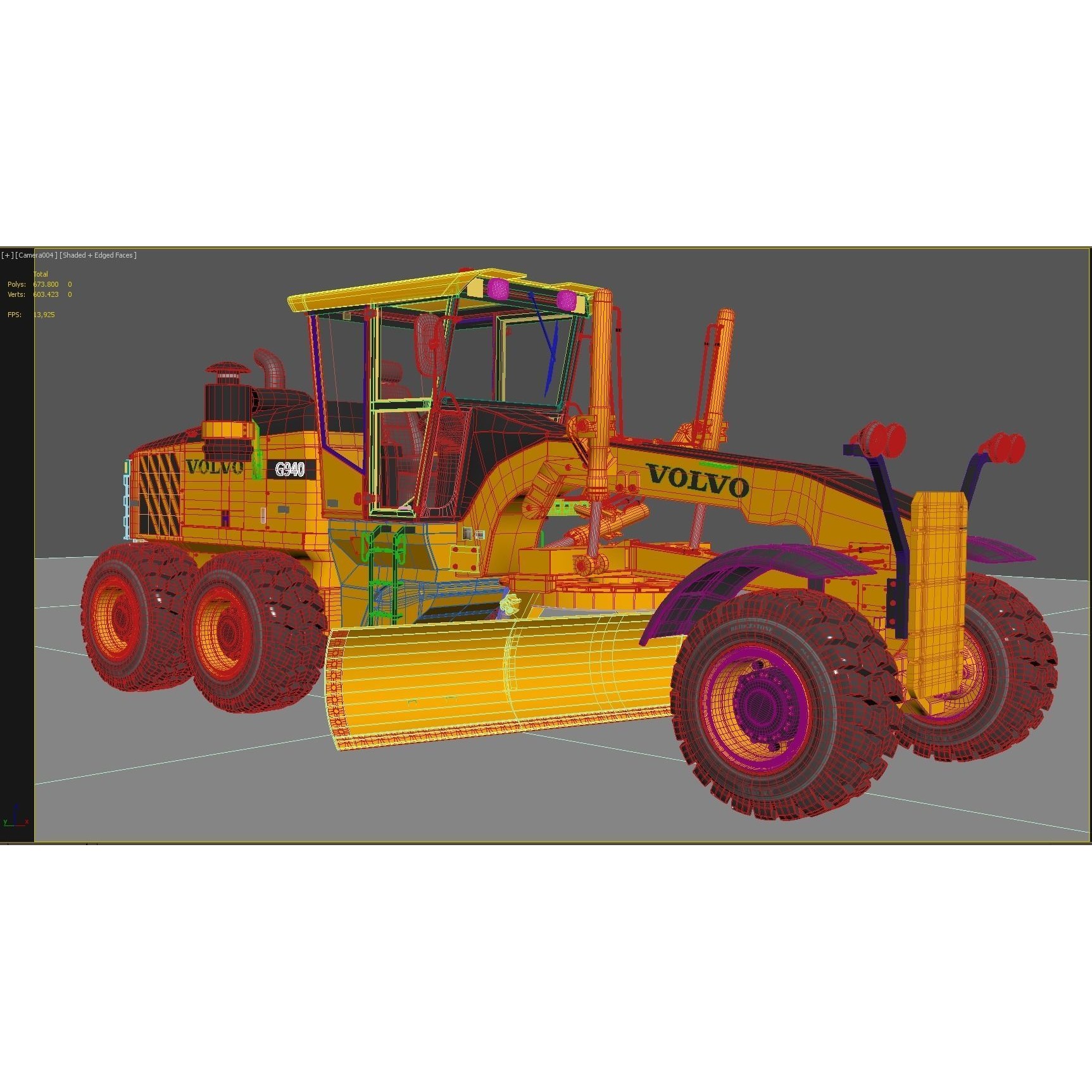 Volvo G940 Grader - Game-Ready 3D Model - View 12