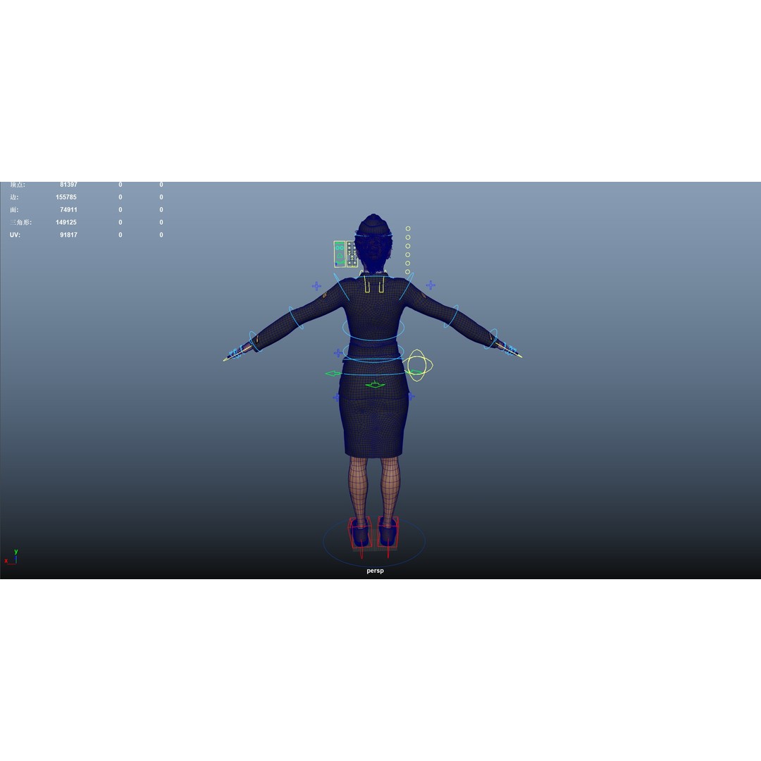 World War II Female Soldiers 3D Model – Low Poly Rigged Character, FBX - View 27