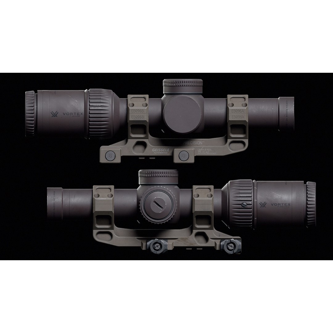 Vortex Razor Riflescope 3D Model – Low Poly Game Asset, FBX - View 5