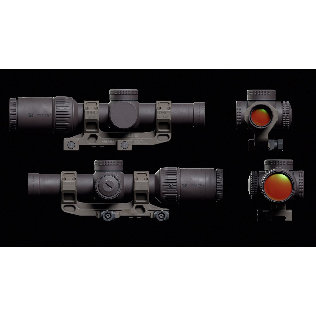 Vortex Razor Riflescope 3D Model – Low Poly Game Asset, FBX - View 8
