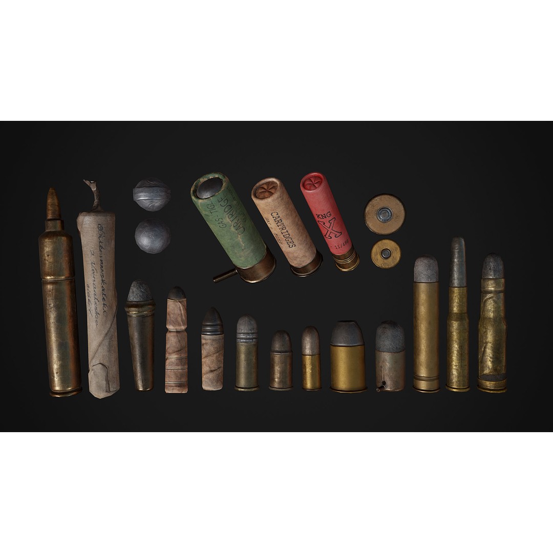 Ammo and Packages 3D Model – Low Poly Rigged Animated Asset, FBX - View 10