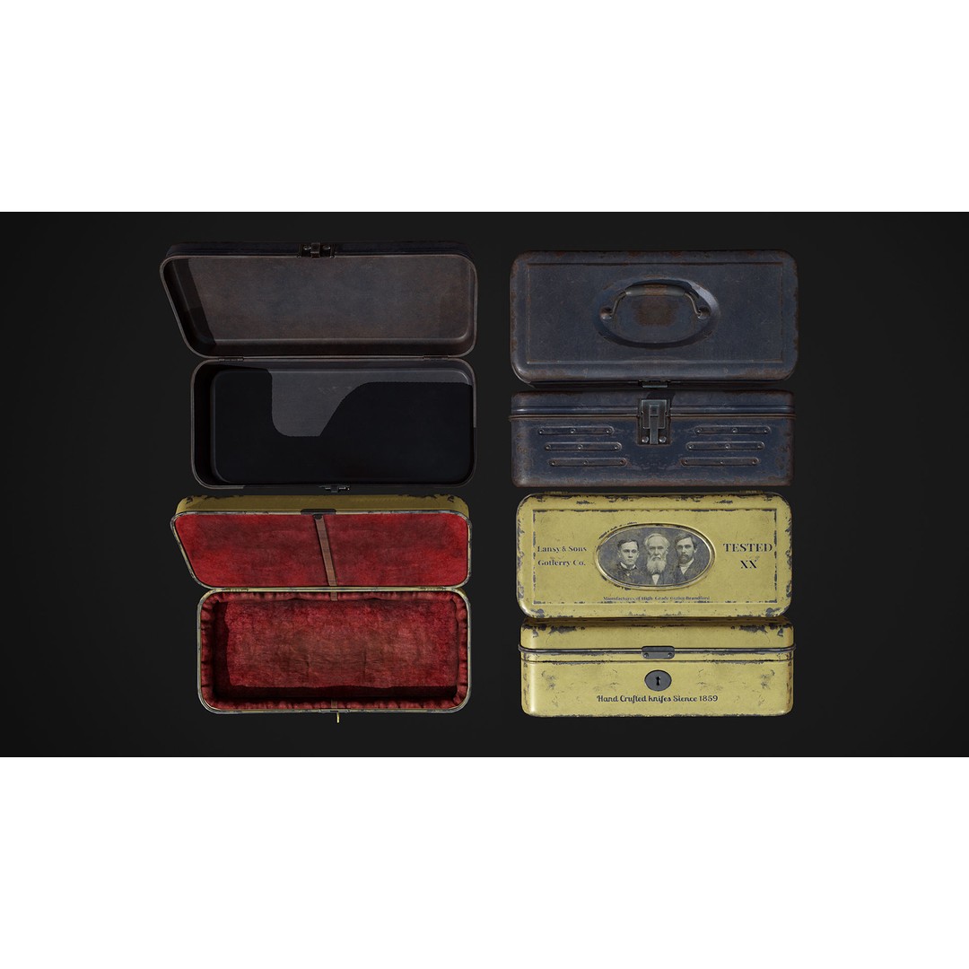 Ammo and Packages 3D Model – Low Poly Rigged Animated Asset, FBX - View 6
