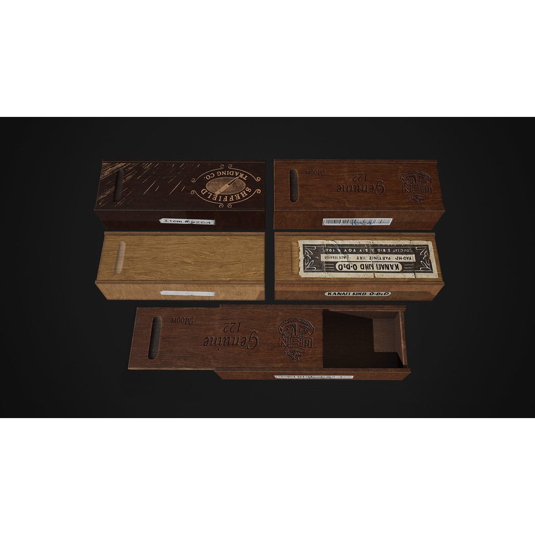 Ammo and Packages 3D Model – Low Poly Rigged Animated Asset, FBX - View 8