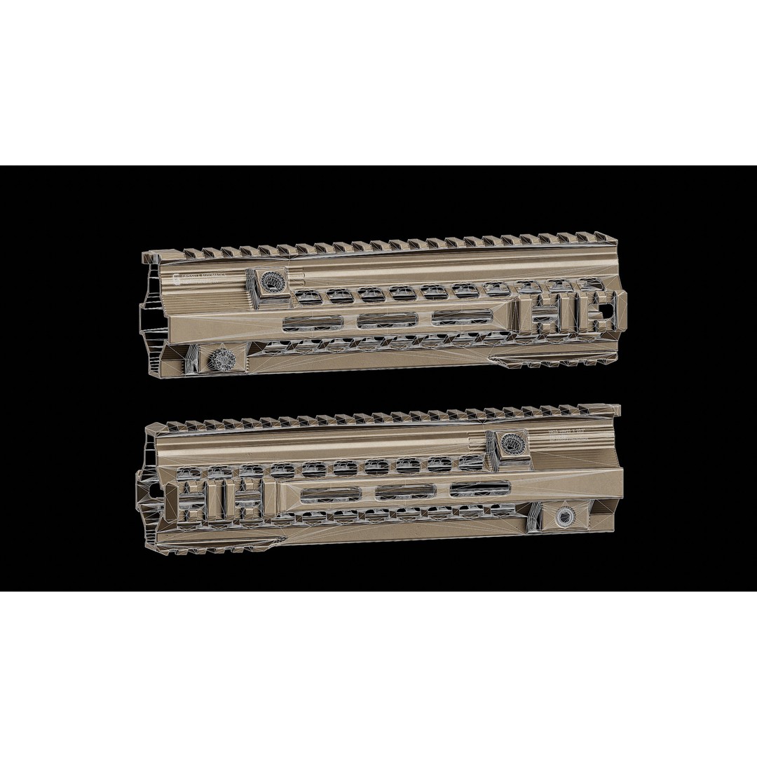 Geissele HK416 MK15 Handguards 3D Model – Low Poly PBR Game Asset, FBX
