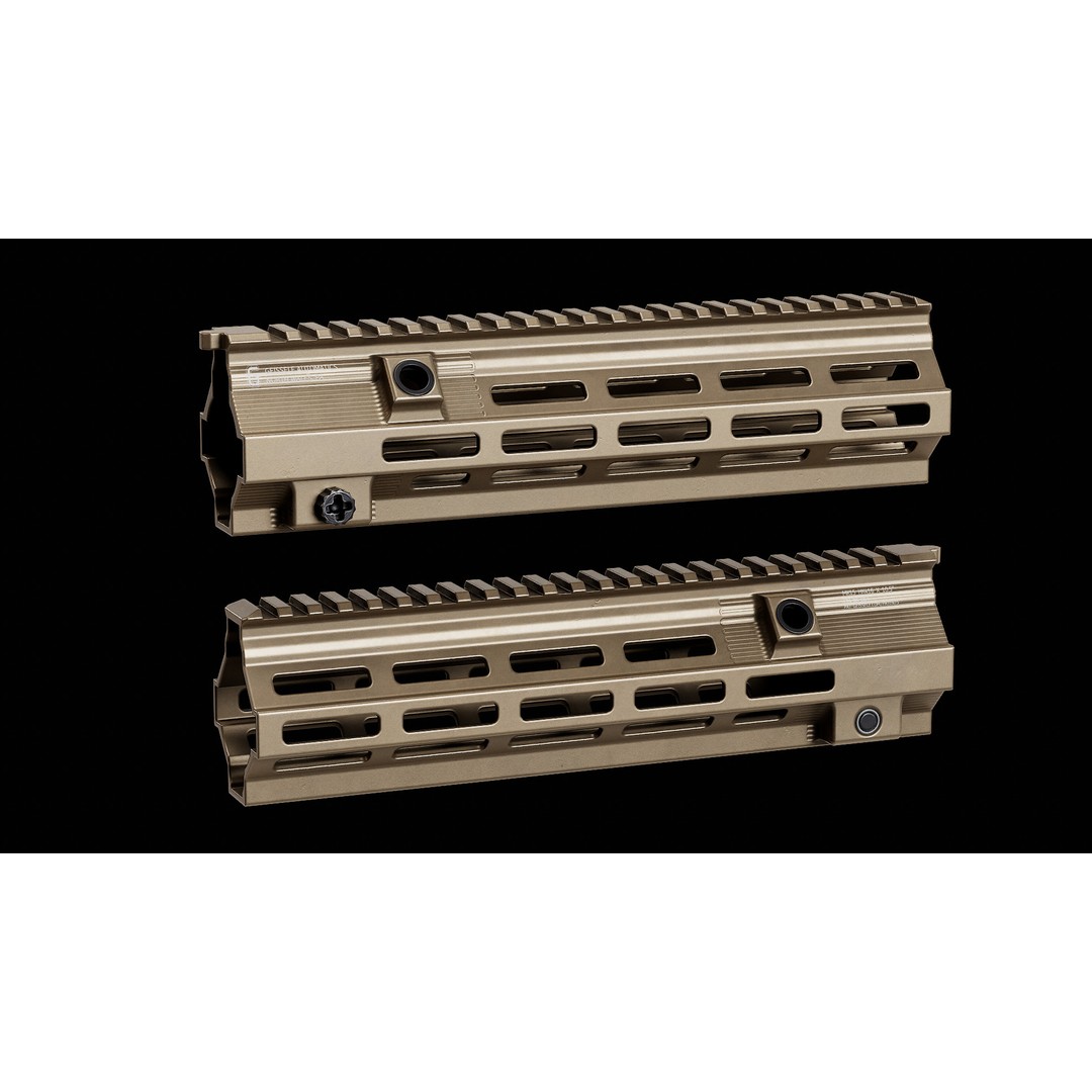 Geissele HK416 MK15 Handguards 3D Model – Low Poly PBR Game Asset, FBX - View 12