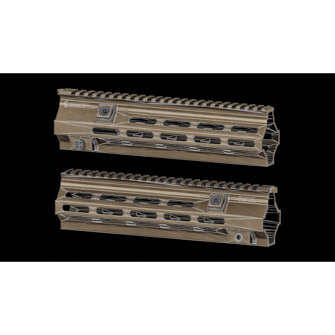 Geissele HK416 MK15 Handguards 3D Model – Low Poly PBR Game Asset, FBX - View 15