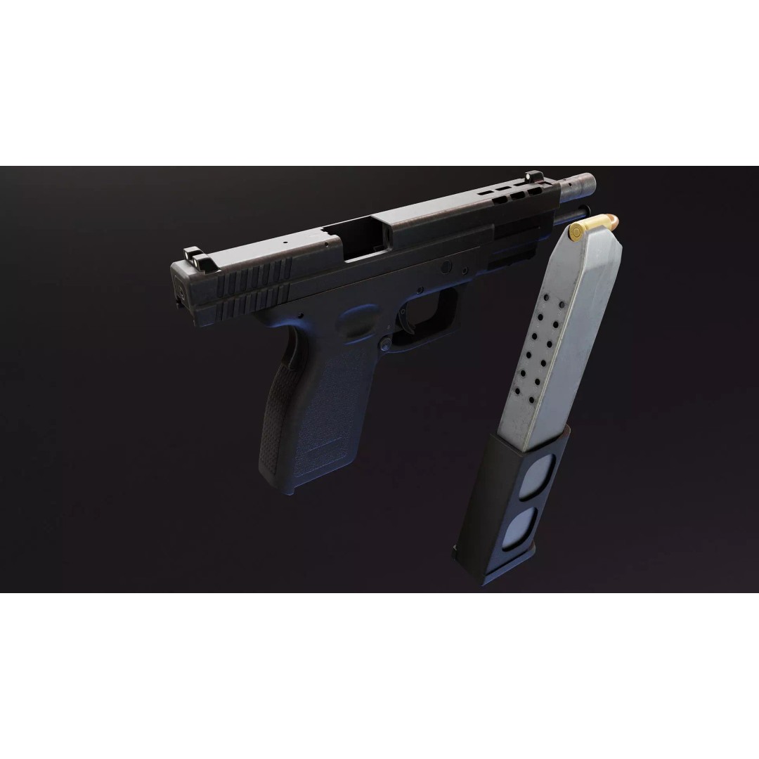HS2000 Pistol 3D Model – Low Poly Rigged Game Asset, FBX - View 11