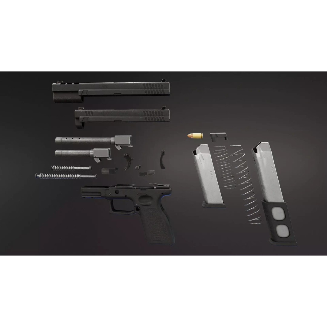 HS2000 Pistol 3D Model – Low Poly Rigged Game Asset, FBX - View 12