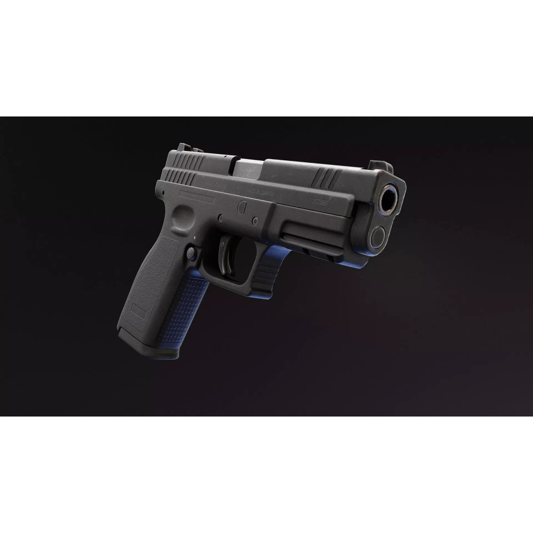 HS2000 Pistol 3D Model – Low Poly Rigged Game Asset, FBX - View 5