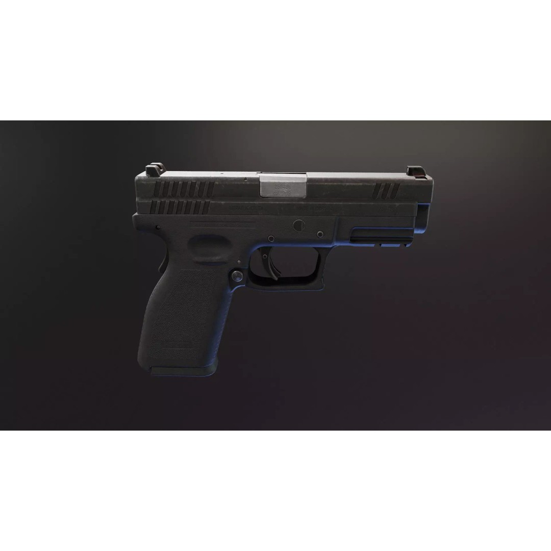 HS2000 Pistol 3D Model – Low Poly Rigged Game Asset, FBX - View 6