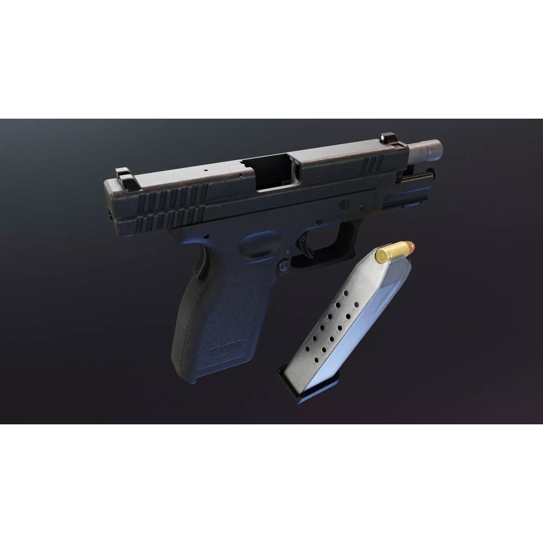 HS2000 Pistol 3D Model – Low Poly Rigged Game Asset, FBX - View 8