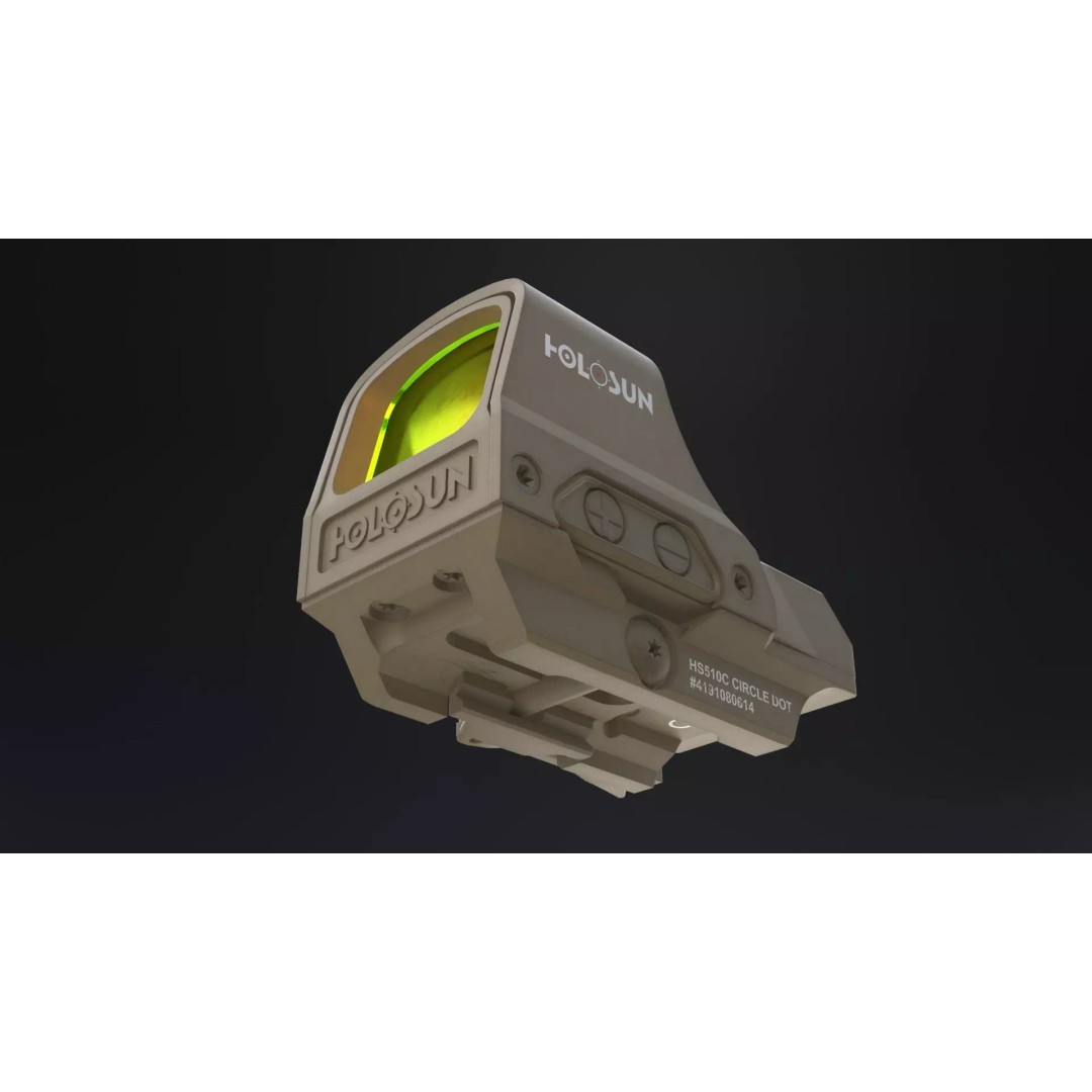 Holosun HS510C Holographic Sight 3D Model – Low Poly Game Asset, FBX - View 15