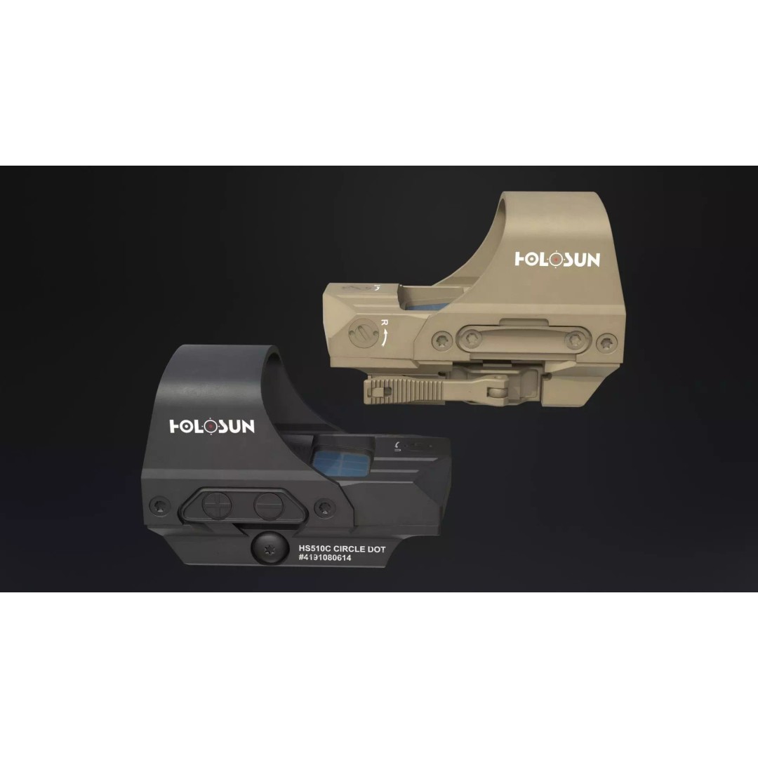 Holosun HS510C Holographic Sight 3D Model – Low Poly Game Asset, FBX - View 21
