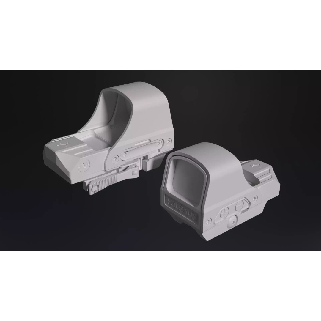 Holosun HS510C Holographic Sight 3D Model – Low Poly Game Asset, FBX - View 23