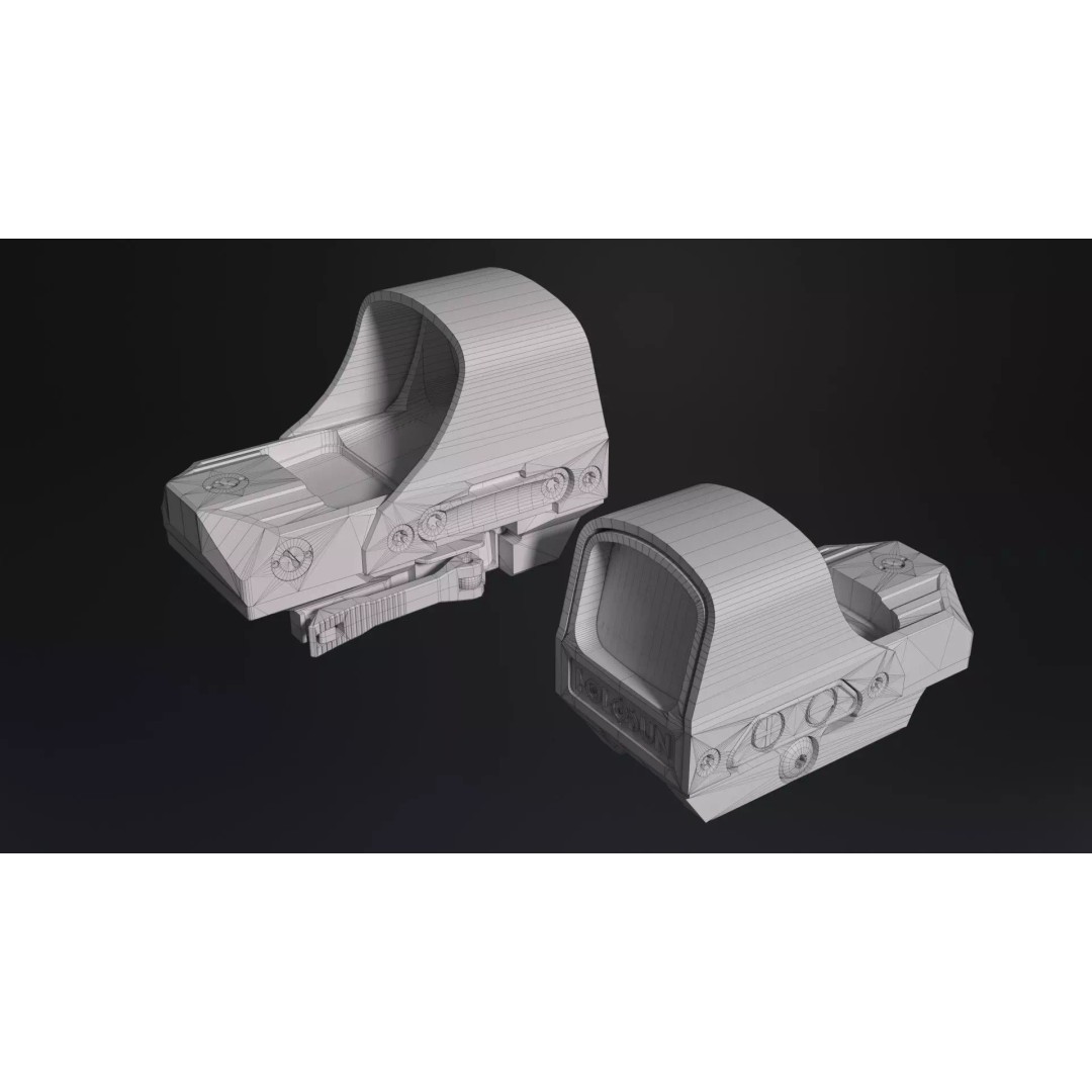 Holosun HS510C Holographic Sight 3D Model – Low Poly Game Asset, FBX - View 24