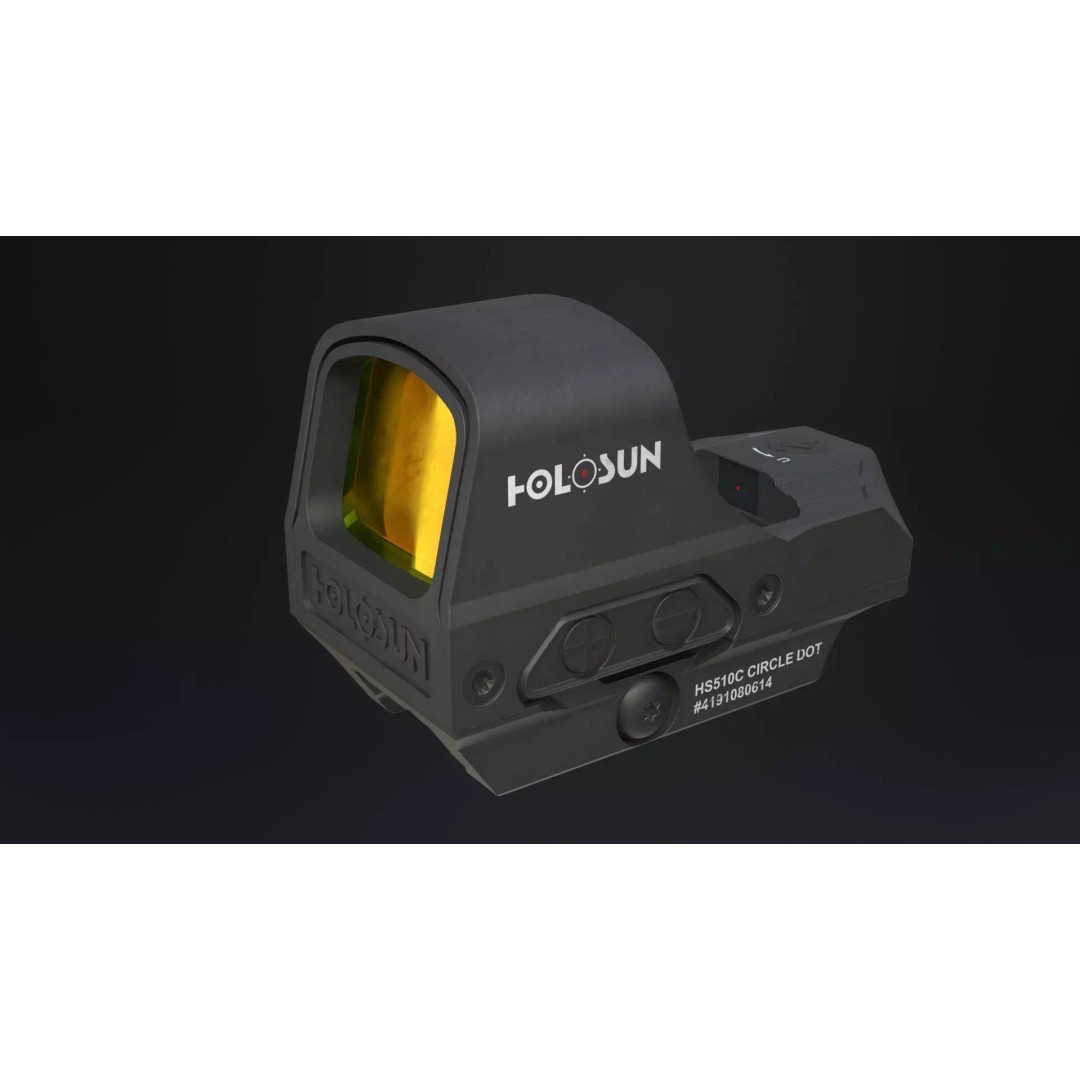 Holosun HS510C Holographic Sight 3D Model – Low Poly Game Asset, FBX - View 5