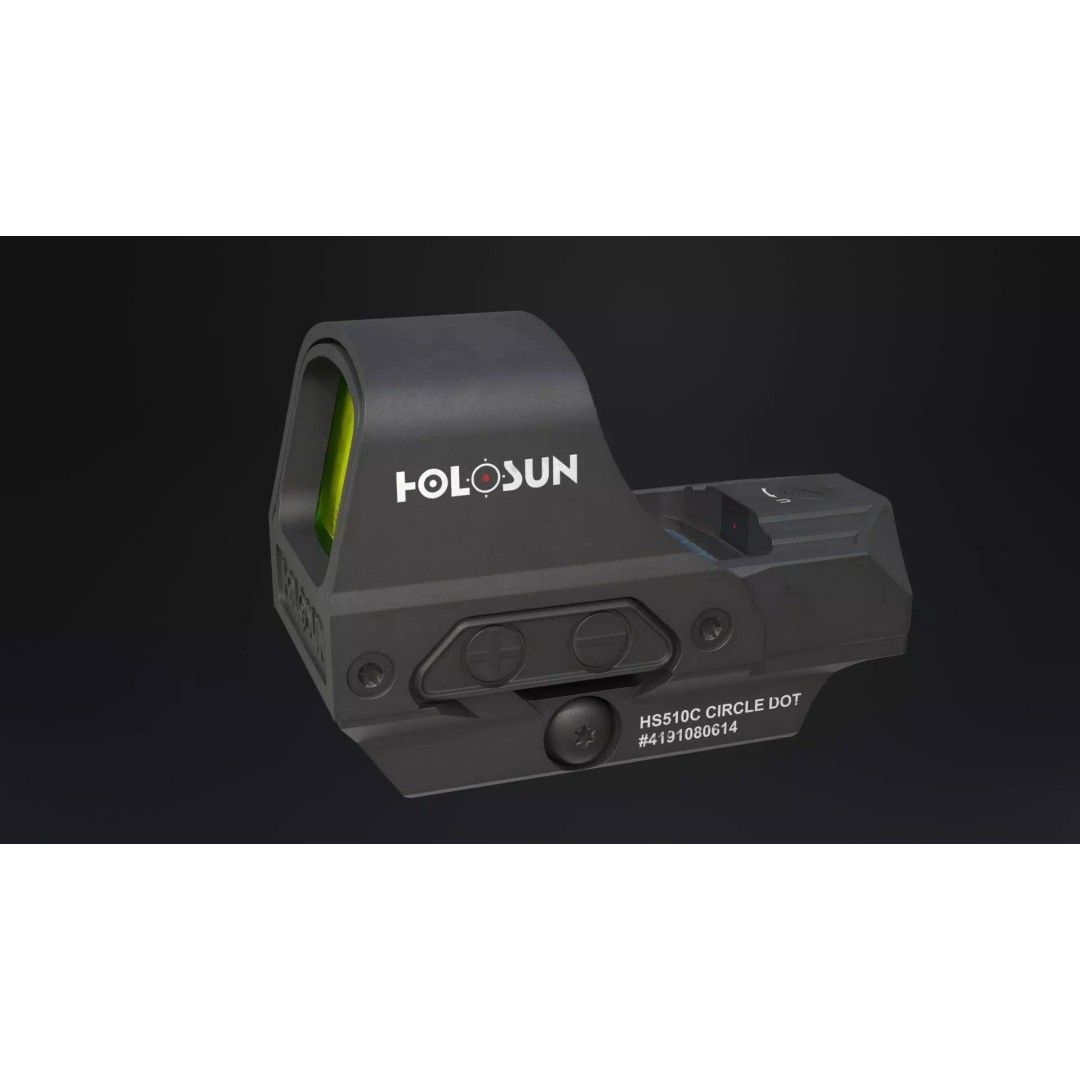 Holosun HS510C Holographic Sight 3D Model – Low Poly Game Asset, FBX - View 6