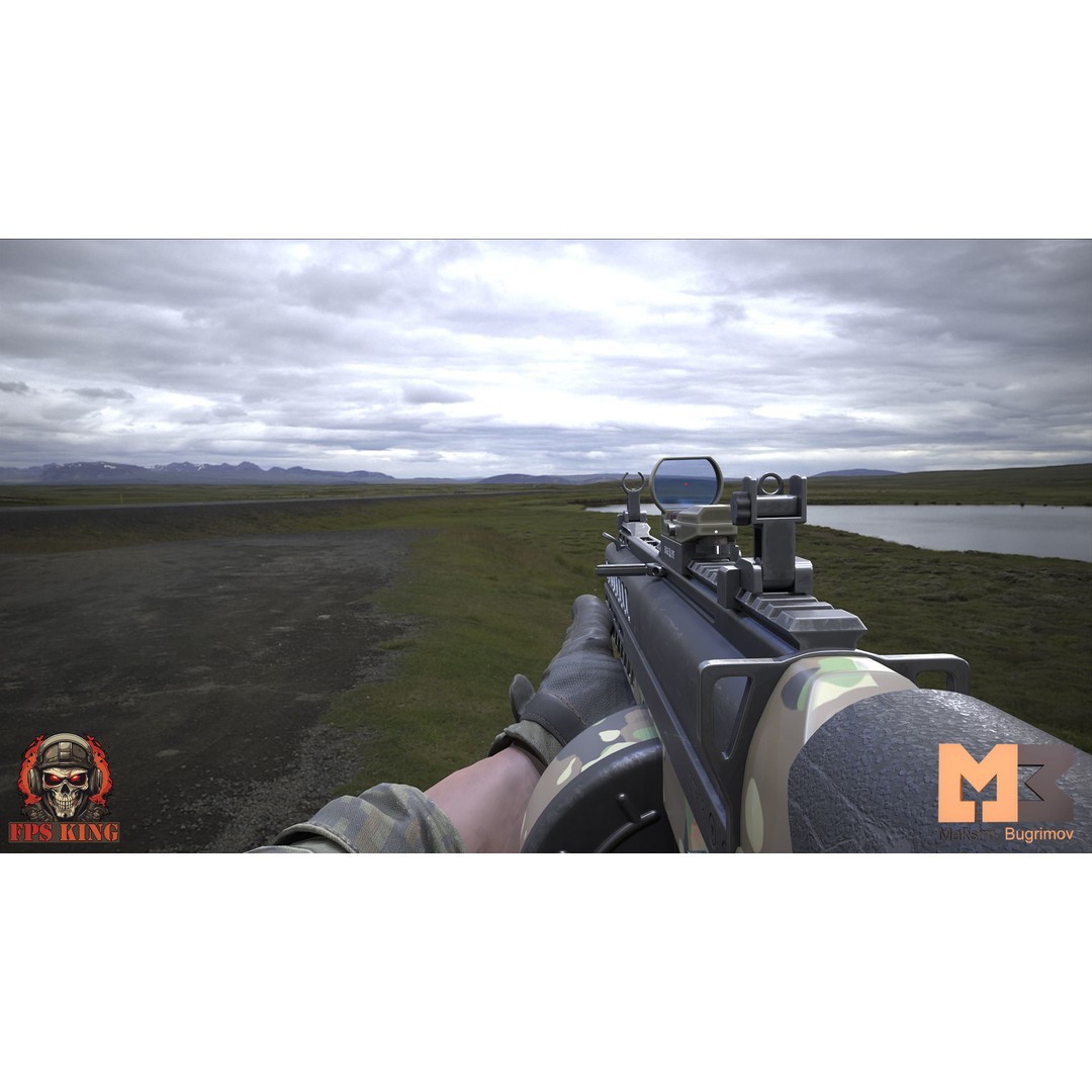 Automatic Shotgun 3D Model – Low Poly Game Asset with 22 Animations, FBX - View 4