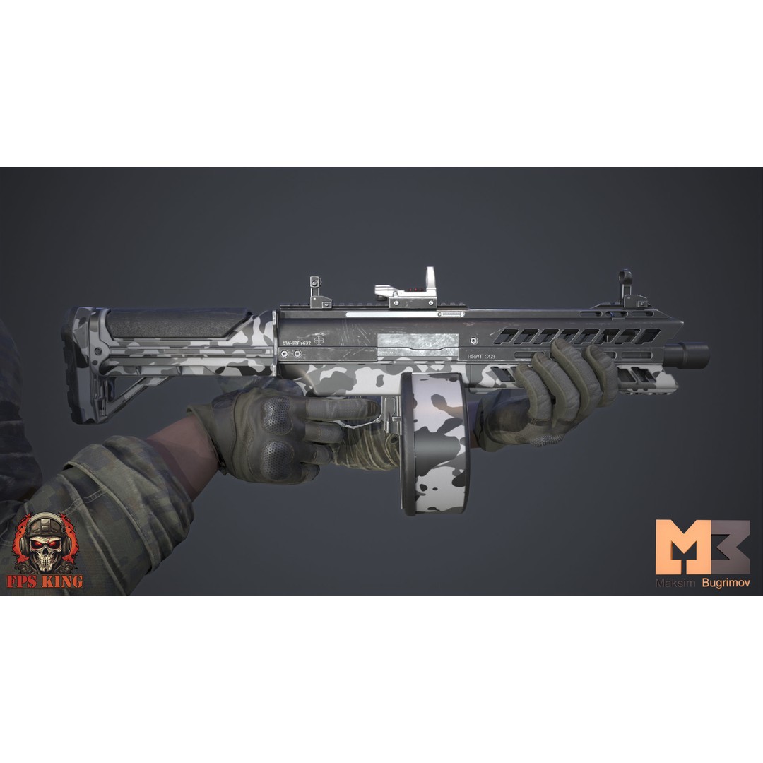 Automatic Shotgun 3D Model – Low Poly Game Asset with 22 Animations, FBX - View 6