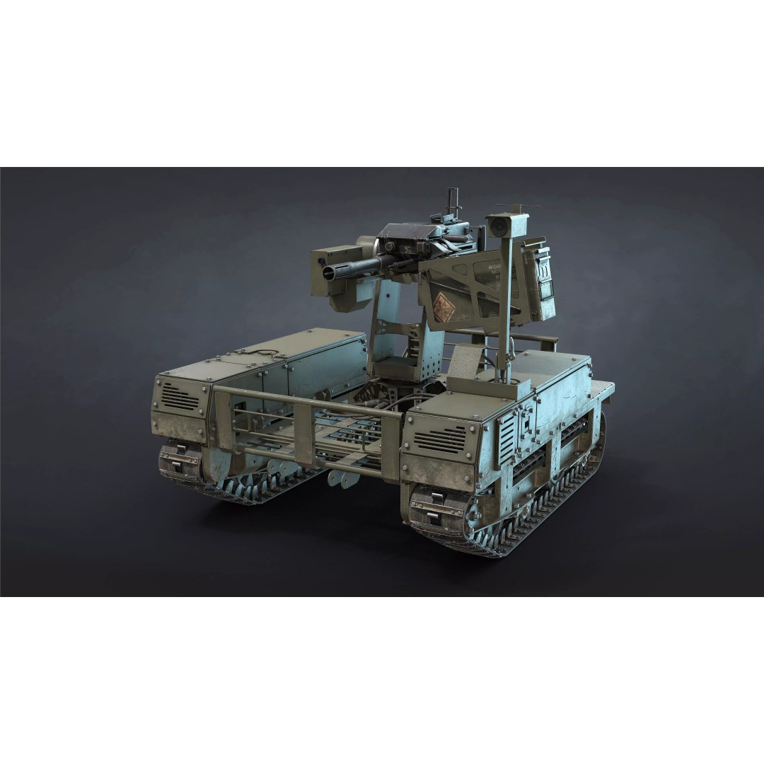 Termit UGV 3D Model – Low Poly Military Drone with Mk19 Grenade Launcher - View 11