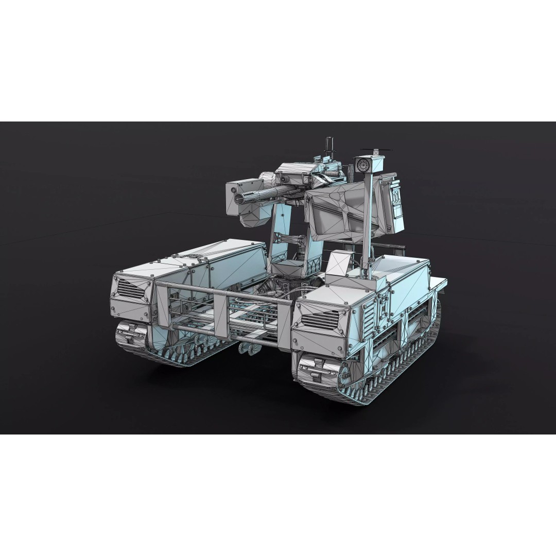 Termit UGV 3D Model – Low Poly Military Drone with Mk19 Grenade Launcher - View 13
