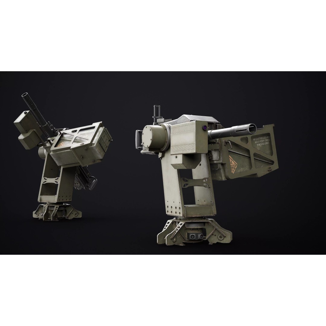 Termit UGV 3D Model – Low Poly Military Drone with Mk19 Grenade Launcher - View 16