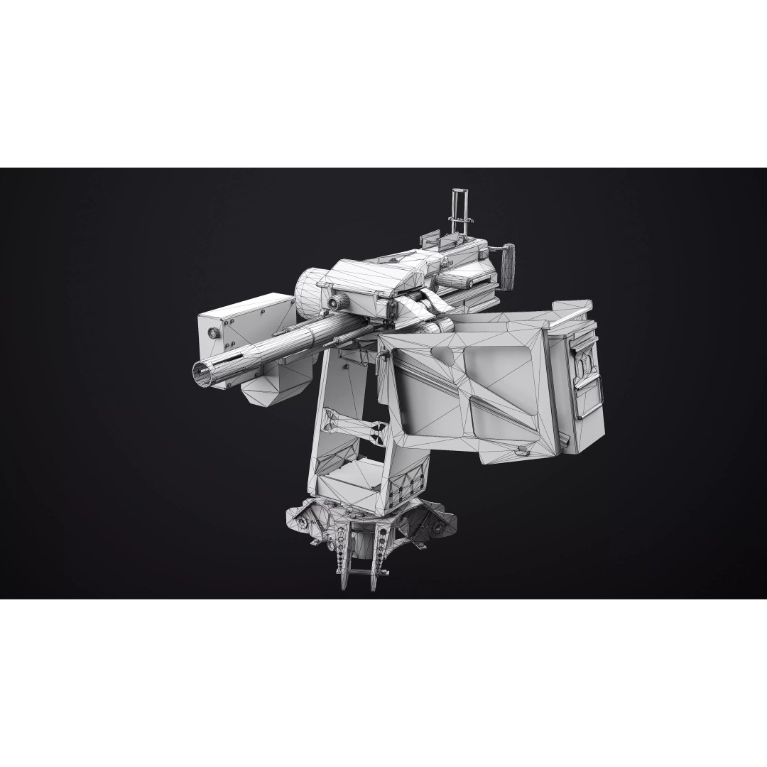 Termit UGV 3D Model – Low Poly Military Drone with Mk19 Grenade Launcher - View 17