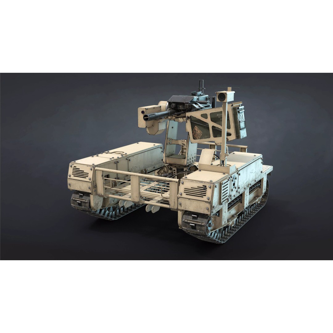 Termit UGV 3D Model – Low Poly Military Drone with Mk19 Grenade Launcher - View 2