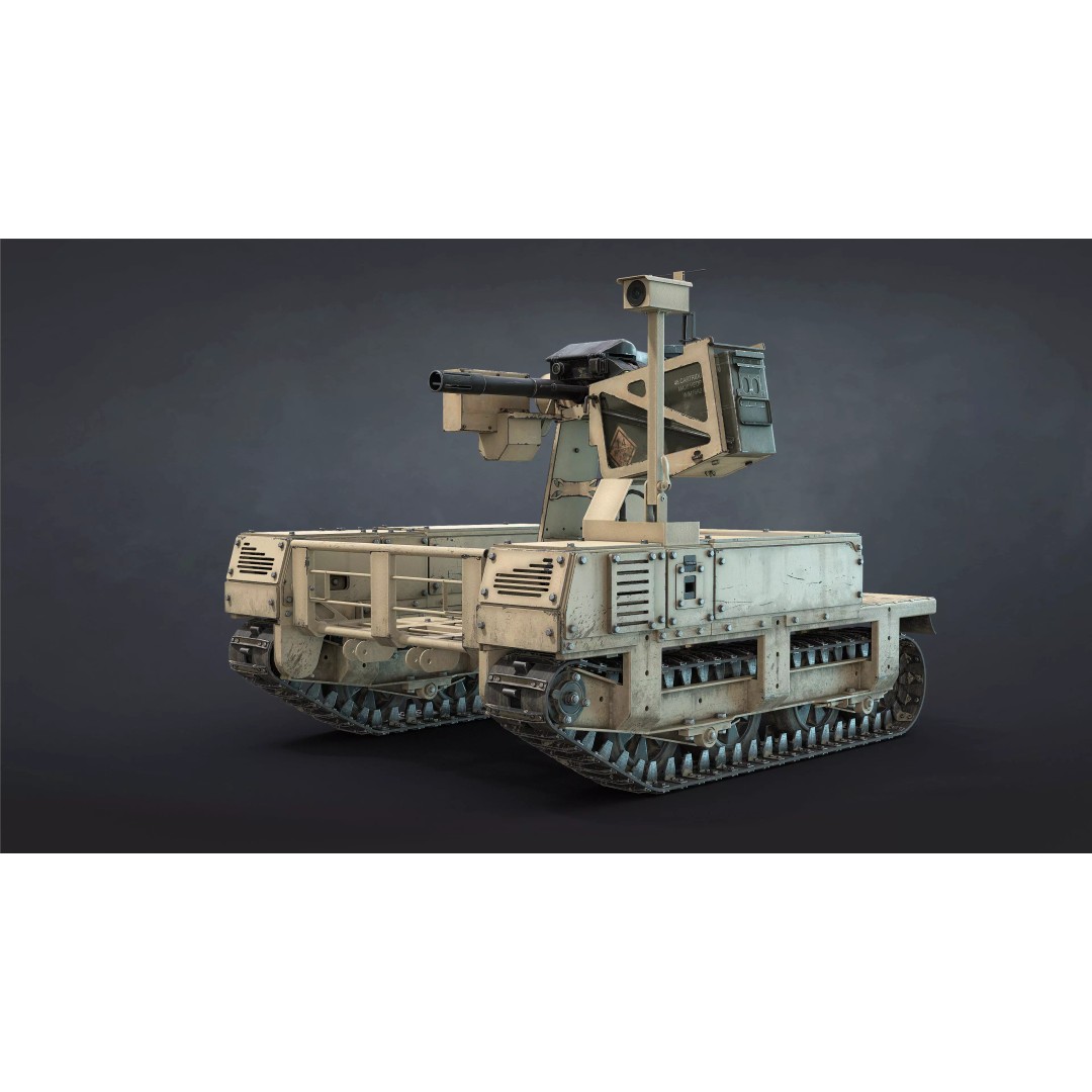 Termit UGV 3D Model – Low Poly Military Drone with Mk19 Grenade Launcher - View 3
