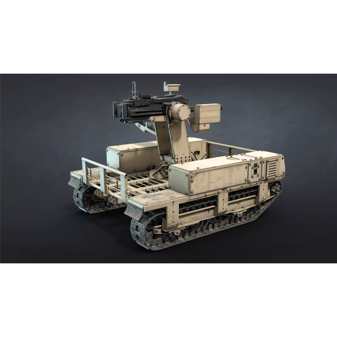 Termit UGV 3D Model – Low Poly Military Drone with Mk19 Grenade Launcher - View 5
