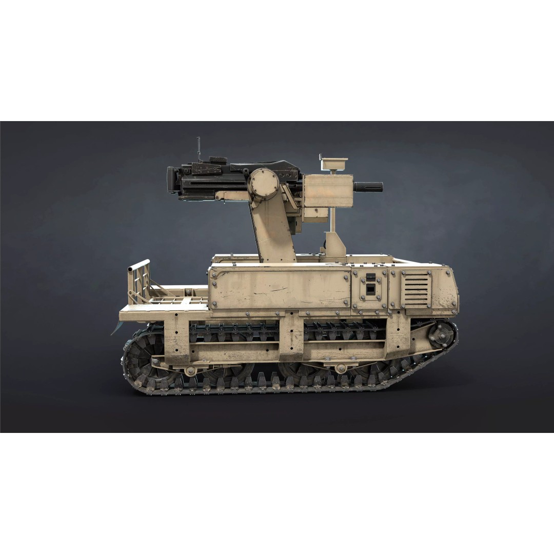 Termit UGV 3D Model – Low Poly Military Drone with Mk19 Grenade Launcher - View 6