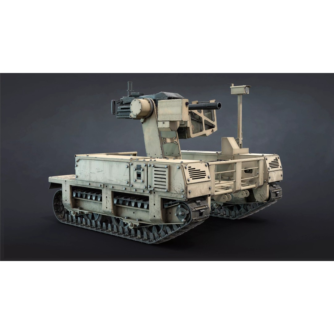 Termit UGV 3D Model – Low Poly Military Drone with Mk19 Grenade Launcher - View 7