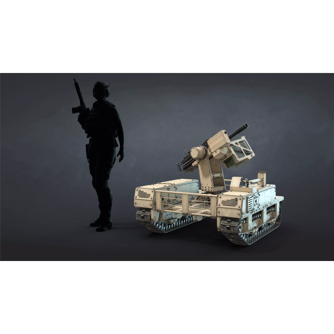 Termit UGV 3D Model – Low Poly Military Drone with Mk19 Grenade Launcher - View 9