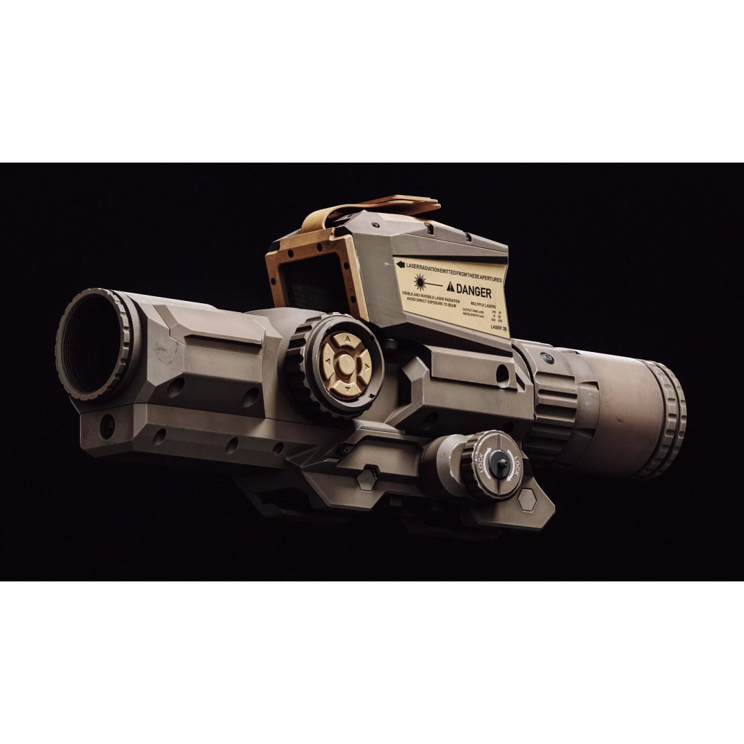 XM157 3D Model – Low Poly Military Gun with PBR Textures - View 3