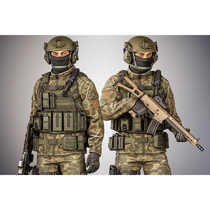 Casual Soldier 3D Model – Low Poly Rigged Character with PBR Textures