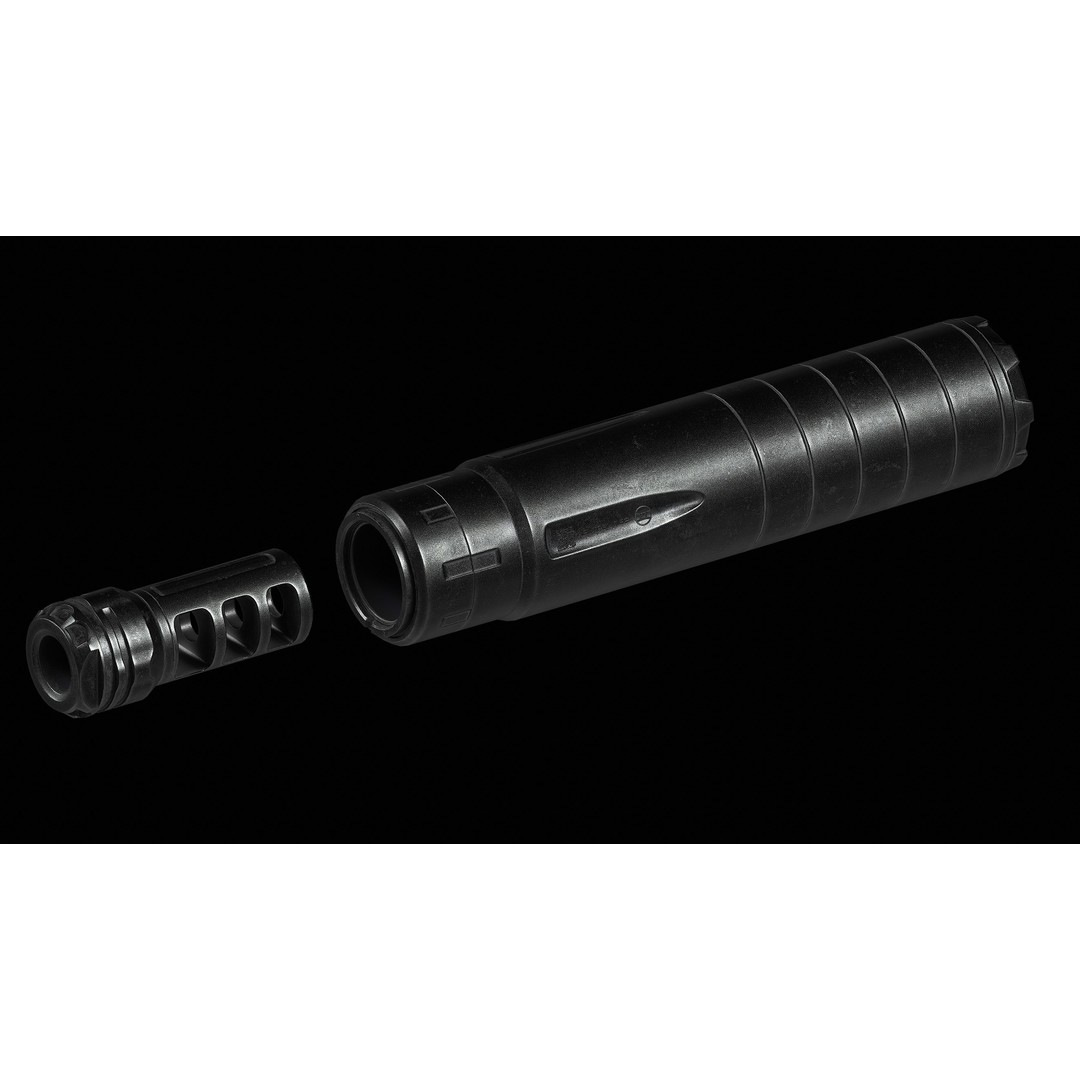 Gemtech Neutron 7.62 Cal 300 3D Model – Low Poly Game Asset, FBX, OBJ - View 3