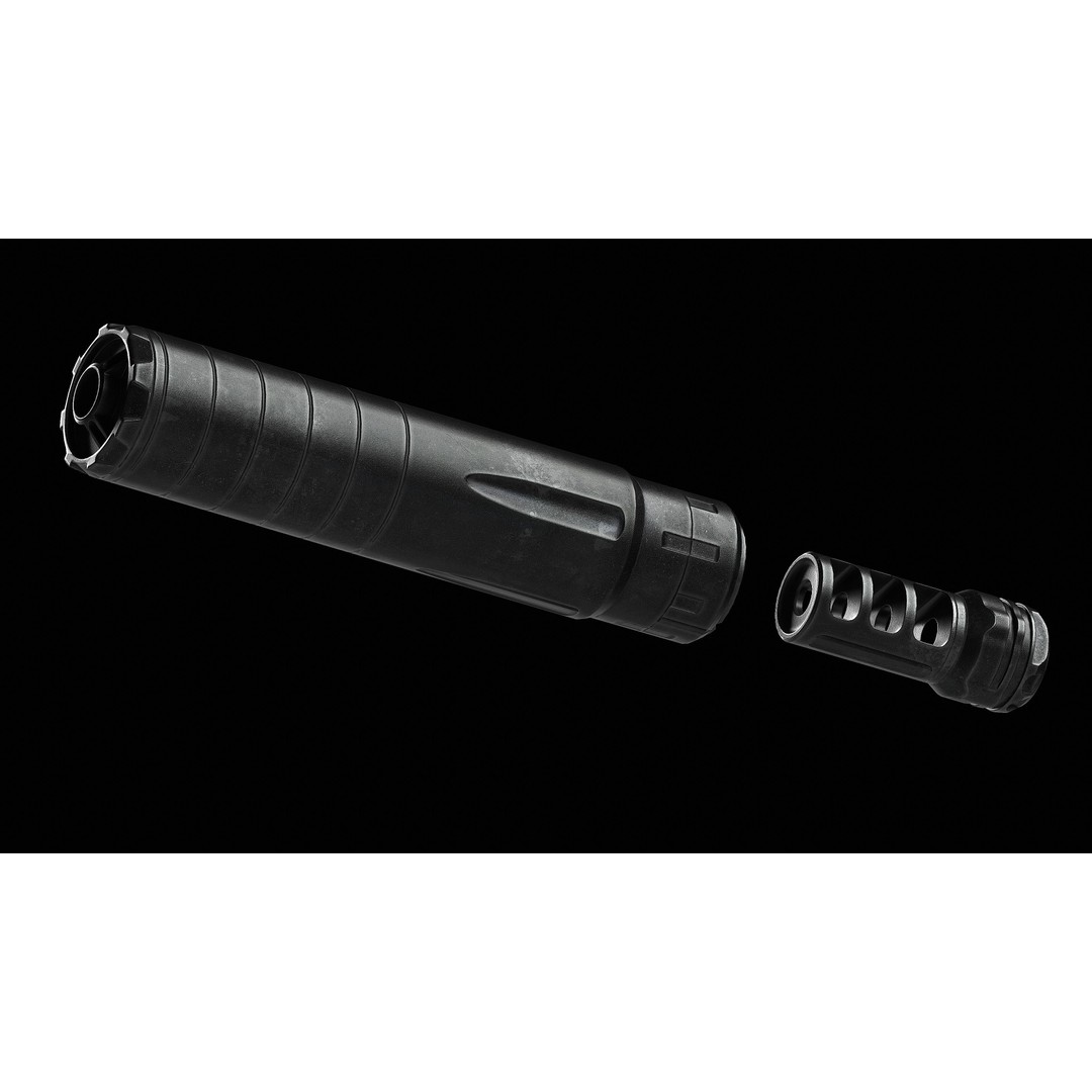 Gemtech Neutron 7.62 Cal 300 3D Model – Low Poly Game Asset, FBX, OBJ - View 6