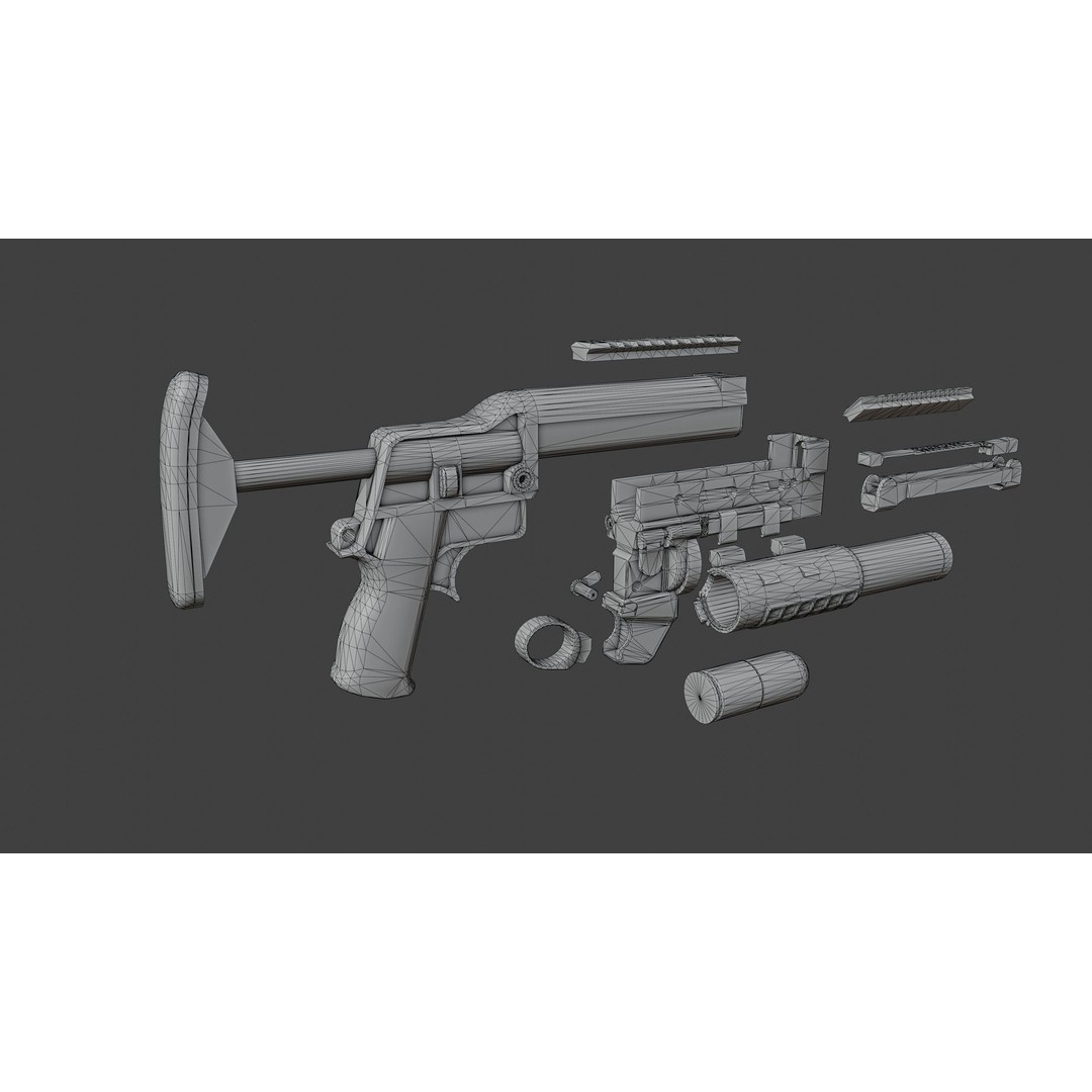 VHS BG Grenade Launcher 3D Model – Low Poly Rigged Asset, FBX