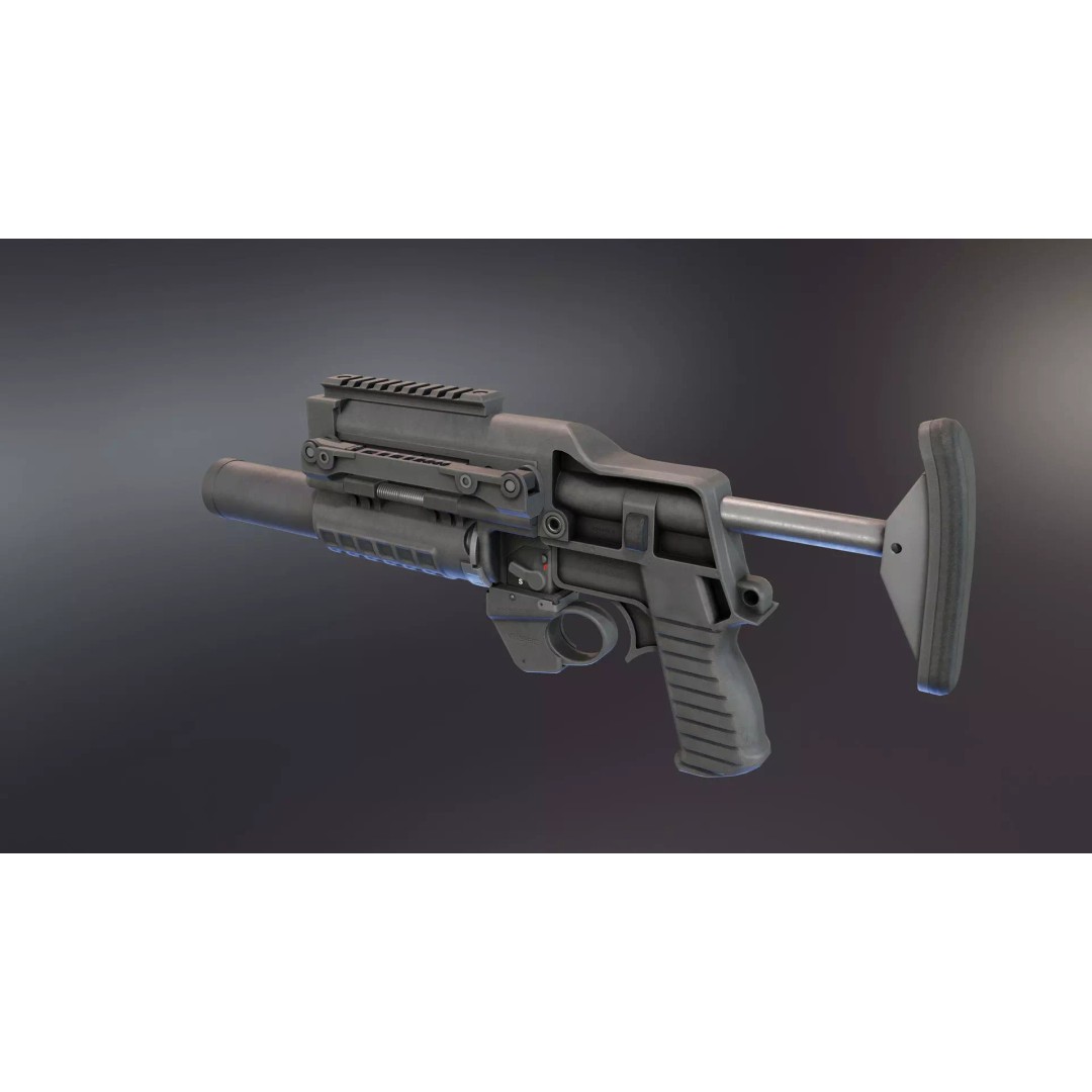 VHS BG Grenade Launcher 3D Model – Low Poly Rigged Asset, FBX - View 2