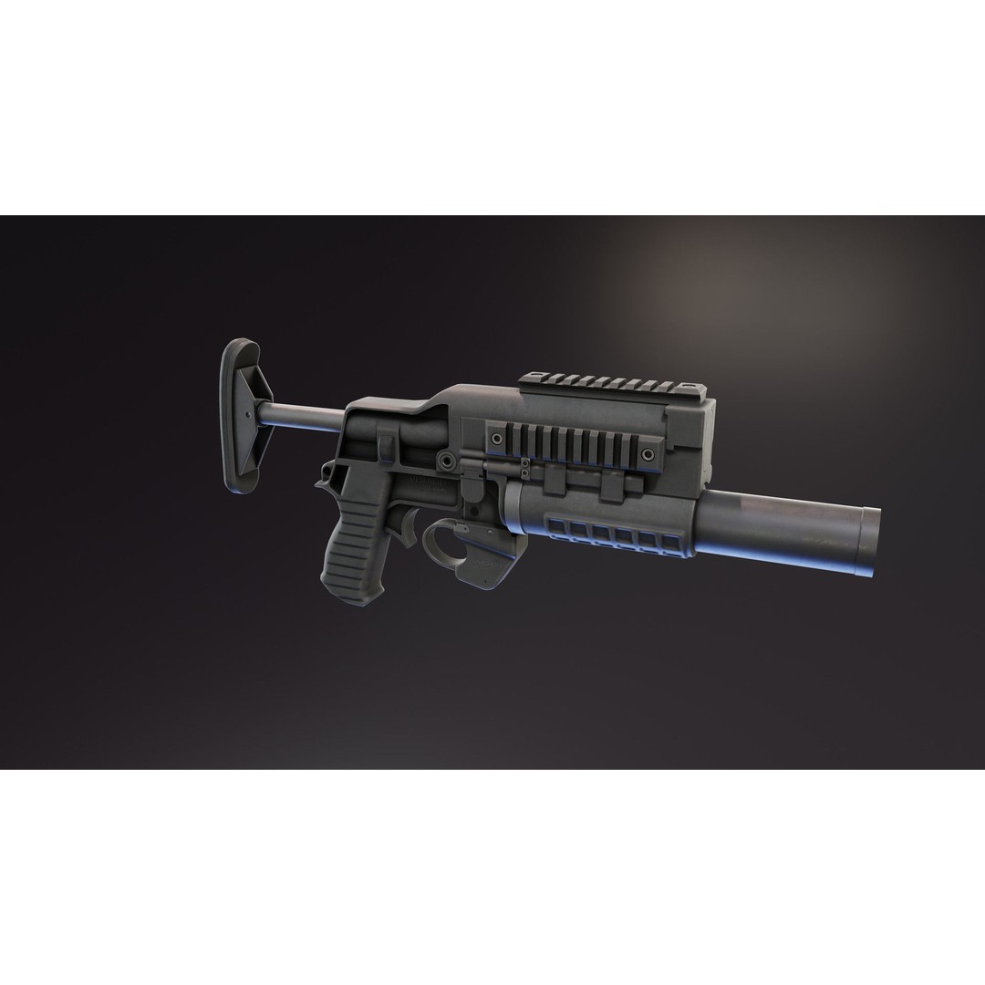 VHS BG Grenade Launcher 3D Model – Low Poly Rigged Asset, FBX - View 4