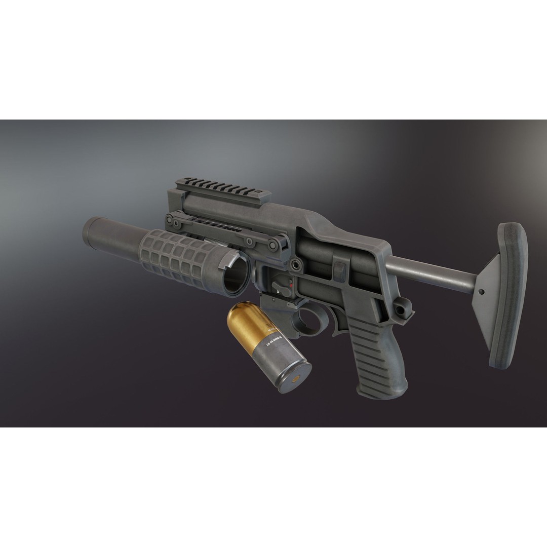 VHS BG Grenade Launcher 3D Model – Low Poly Rigged Asset, FBX - View 5