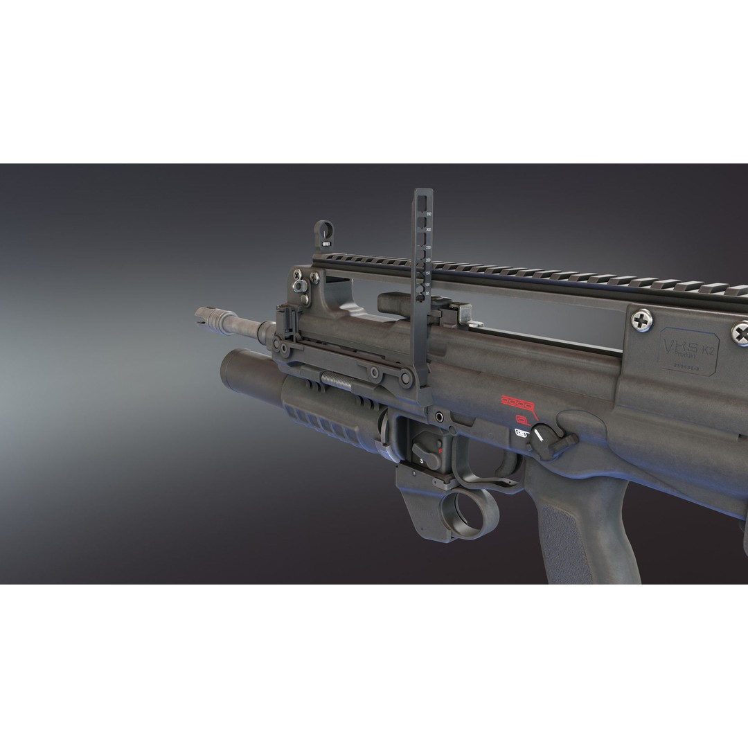 VHS BG Grenade Launcher 3D Model – Low Poly Rigged Asset, FBX - View 6