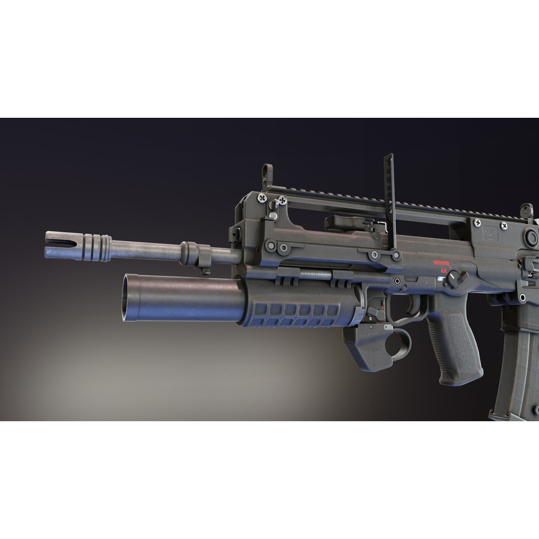 VHS BG Grenade Launcher 3D Model – Low Poly Rigged Asset, FBX - View 7
